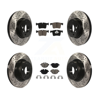 [Avant + Arrière] Kit de disque (percé rainuré revêtu) et plaquette (céramique) de frein pour BMW X3 X4 KDC-100547