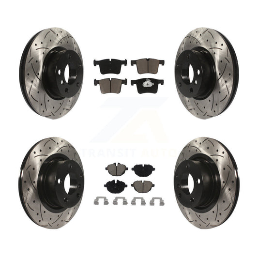[Avant + Arrière] Kit de disque (percé rainuré revêtu) et plaquette (céramique) de frein pour BMW X3 X4 KDC-100547