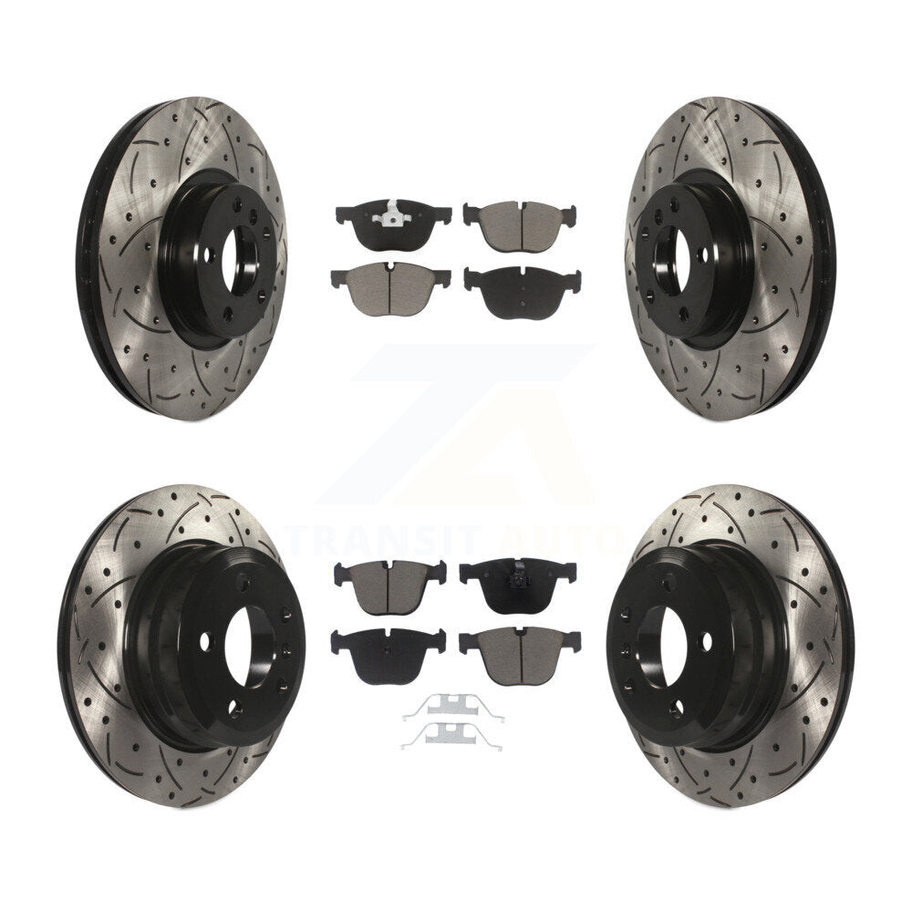 [Avant + Arrière] Kit de disque (percé rainuré revêtu) et plaquette (céramique) de frein pour 2009 BMW X6 xDrive35i From 10 08 KDC-100551