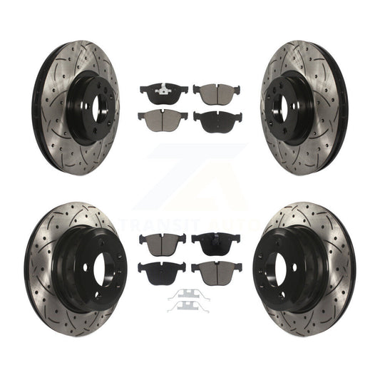 [Avant + Arrière] Kit de disque (percé rainuré revêtu) et plaquette (céramique) de frein pour 2009 BMW X6 xDrive35i From 10 08 KDC-100551