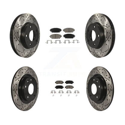 [Avant + Arrière] Kit de disque (percé rainuré revêtu) et plaquette (céramique) de frein pour 2016-2018 Mazda CX-3 FWD KDC-100557