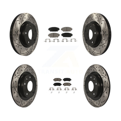 [Avant + Arrière] Kit de disque (percé rainuré revêtu) et plaquette (céramique) de frein pour 2016-2018 Mazda CX-3 AWD KDC-100558