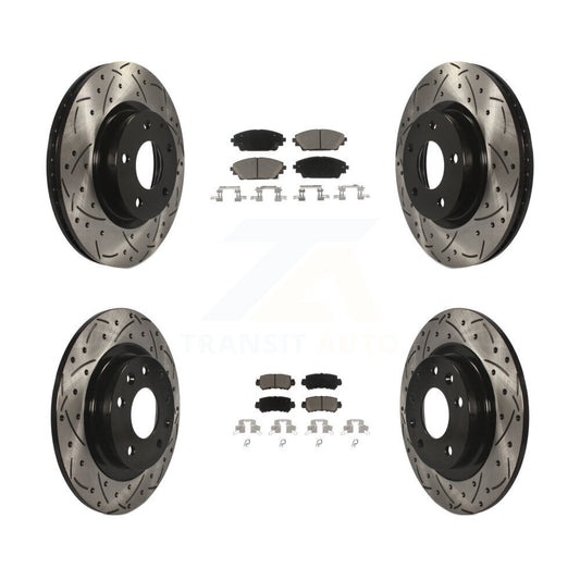 [Avant + Arrière] Kit de disque (percé rainuré revêtu) et plaquette (céramique) de frein pour 2016-2018 Mazda CX-3 AWD KDC-100558