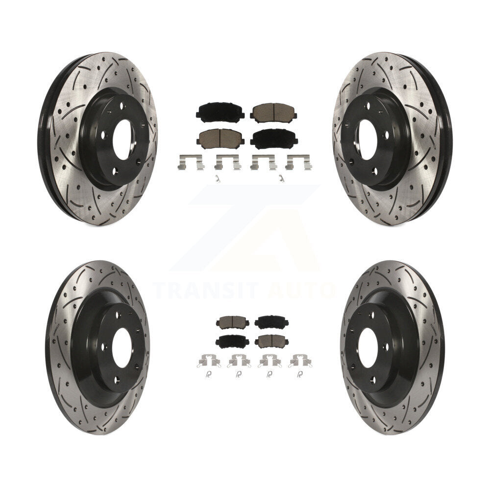 [Avant + Arrière] Kit de disque (percé rainuré revêtu) et plaquette (céramique) de frein pour Mazda CX-5 KDC-100559