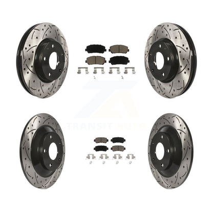 [Avant + Arrière] Kit de disque (percé rainuré revêtu) et plaquette (céramique) de frein pour Mazda CX-5 KDC-100559
