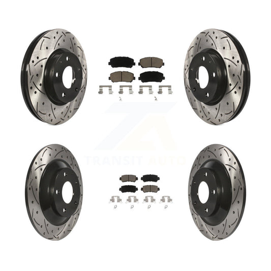 [Avant + Arrière] Kit de disque (percé rainuré revêtu) et plaquette (céramique) de frein pour Mazda CX-5 KDC-100559