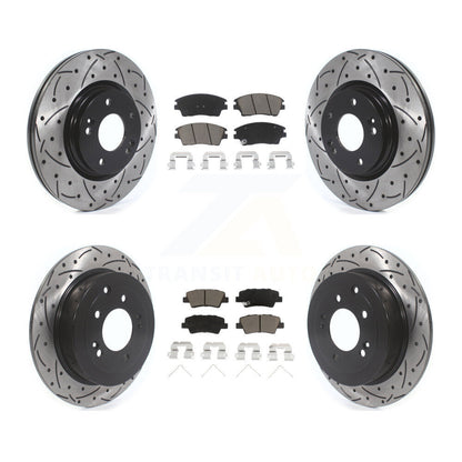 [Avant + Arrière] Kit de disque (percé rainuré revêtu) et plaquette (céramique) de frein pour Hyundai Tucson Kia Sportage KDC-100561