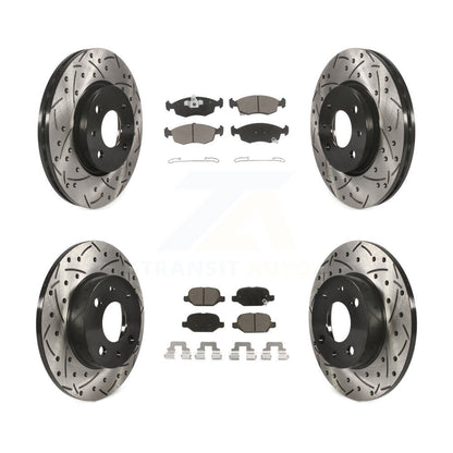 [Avant + Arrière] Kit de disque (percé rainuré revêtu) et plaquette (céramique) de frein pour Fiat 500 KDC-100563
