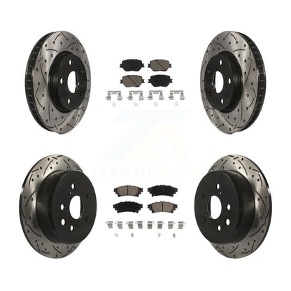[Avant + Arrière] Kit de disque (percé rainuré revêtu) et plaquette (céramique) de frein pour Lexus IS250 KDC-100564