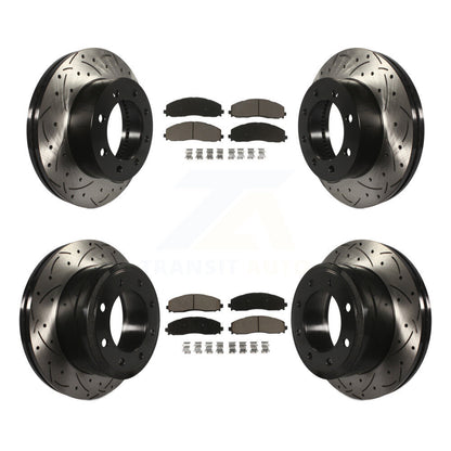 [Avant + Arrière] Kit de disque (percé rainuré revêtu) et plaquette (céramique) de frein pour Ford F-250 Super Duty F-350 4WD KDC-100568