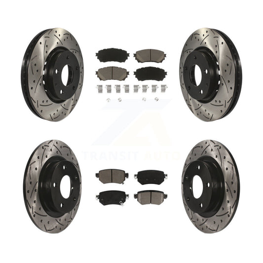 [Avant + Arrière] Kit de disque (percé rainuré revêtu) et plaquette (céramique) de frein pour 2019-2021 Mazda 6 Naturally Aspirated KDC-100569