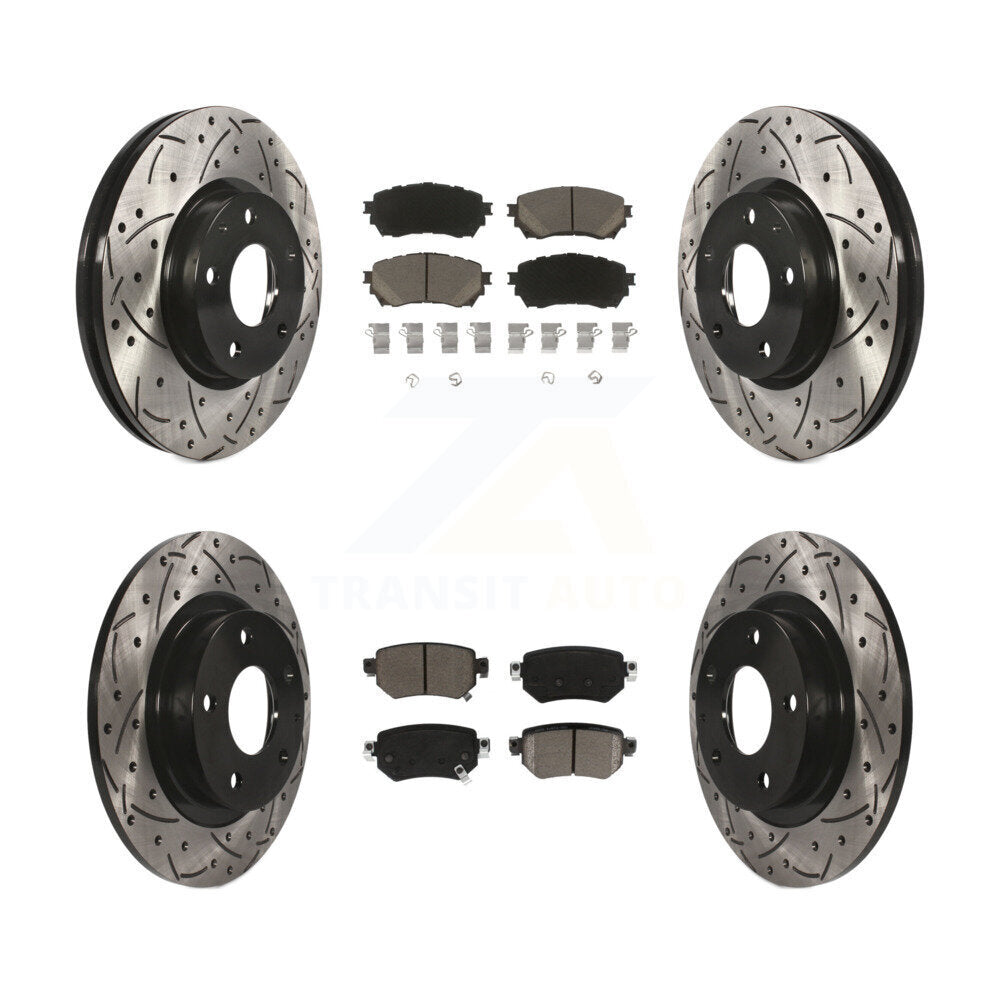 [Avant + Arrière] Kit de disque (percé rainuré revêtu) et plaquette (céramique) de frein pour 2016-2018 Mazda 6 KDC-100570
