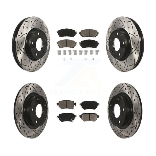 [Avant + Arrière] Kit de disque (percé rainuré revêtu) et plaquette (céramique) de frein pour 2016-2018 Mazda 6 KDC-100570
