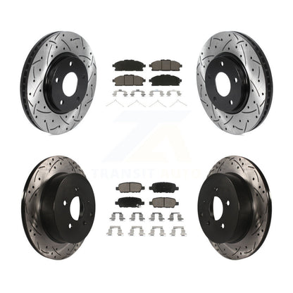 [Avant + Arrière] Kit de disque (percé rainuré revêtu) et plaquette (céramique) de frein pour 2011-2017 Nissan Quest KDC-100571
