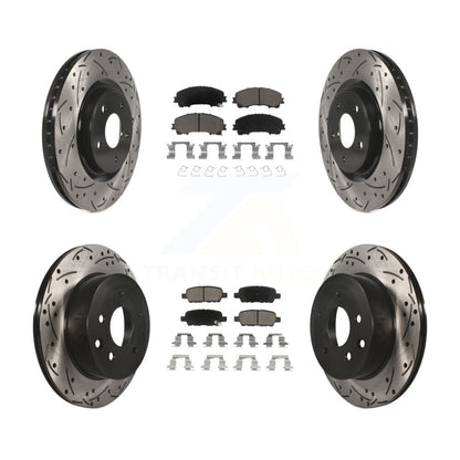 [Avant + Arrière] Kit de disque (percé rainuré revêtu) et plaquette (céramique) de frein pour Nissan Rogue KDC-100572