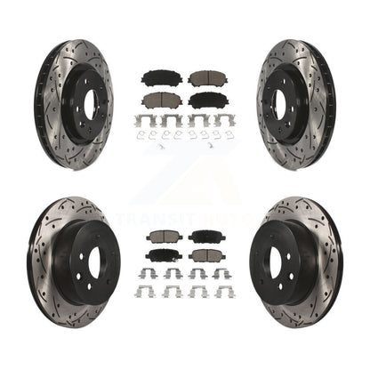 [Avant + Arrière] Kit de disque (percé rainuré revêtu) et plaquette (céramique) de frein pour Nissan Rogue Sport Qashqai KDC-100573