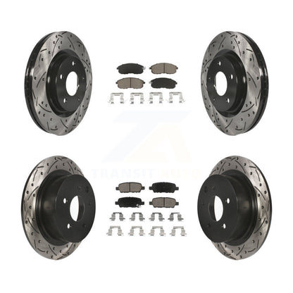 [Avant + Arrière] Kit de disque (percé rainuré revêtu) et plaquette (céramique) de frein pour Nissan Sentra Juke KDC-100576