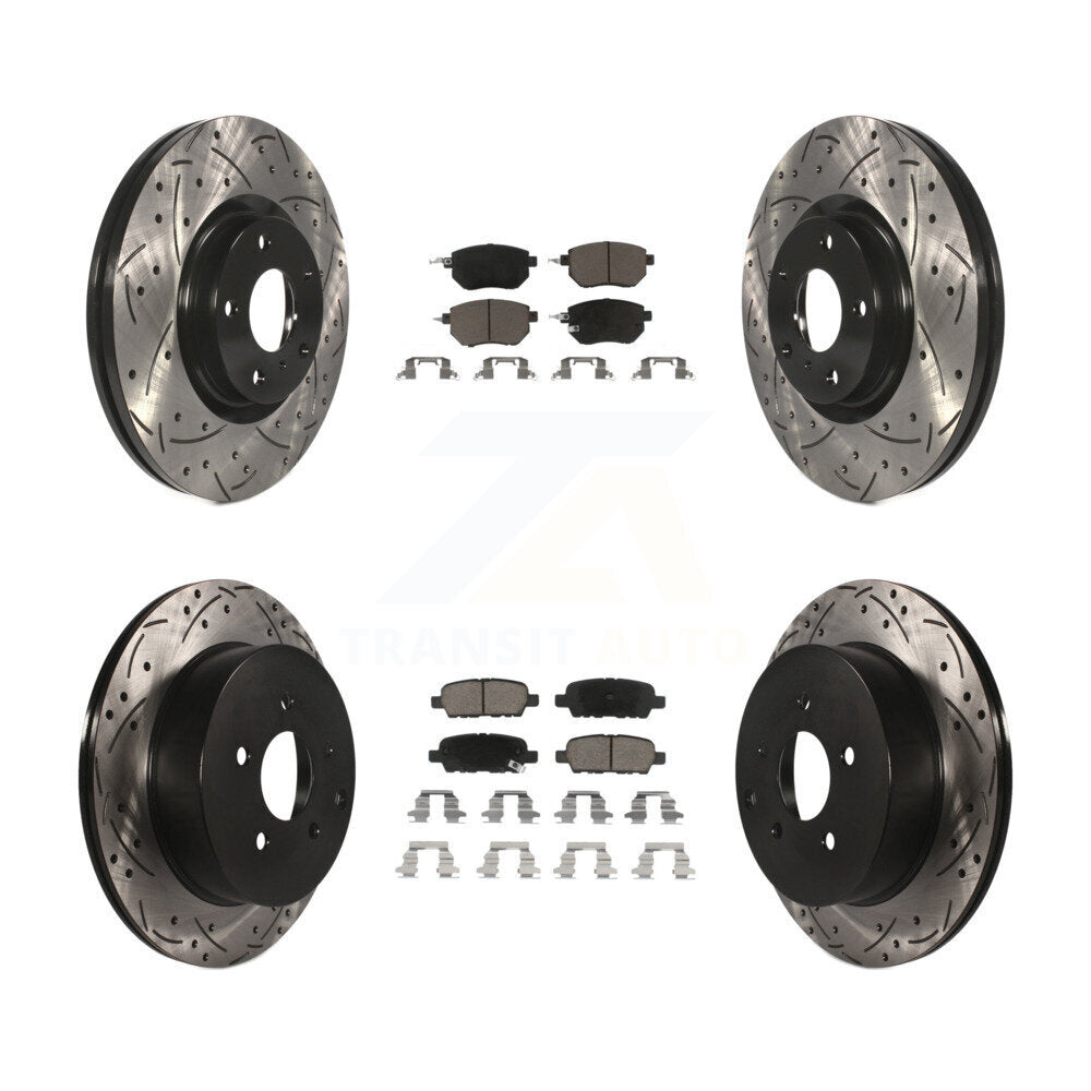 [Avant + Arrière] Kit de disque (percé rainuré revêtu) et plaquette (céramique) de frein pour Nissan Murano KDC-100578