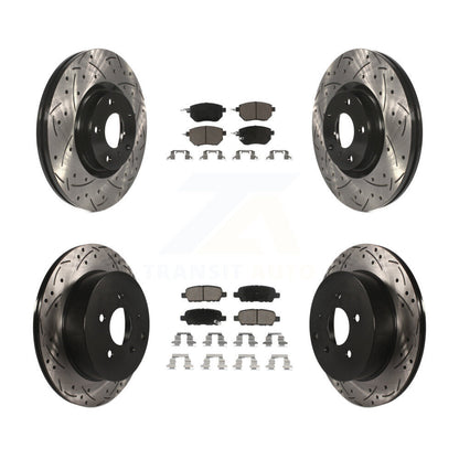 [Avant + Arrière] Kit de disque (percé rainuré revêtu) et plaquette (céramique) de frein pour Nissan Murano KDC-100578