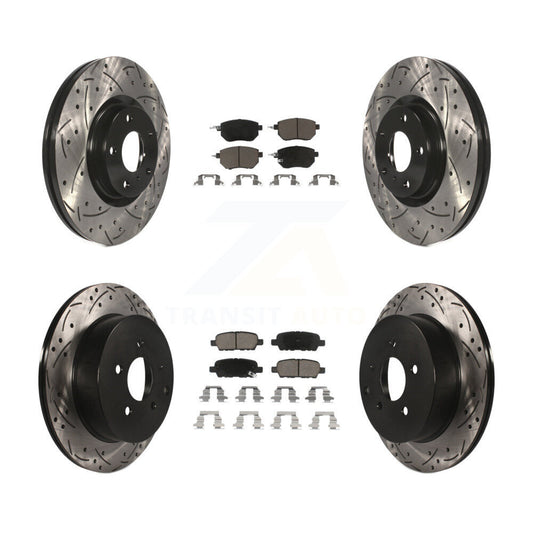 [Avant + Arrière] Kit de disque (percé rainuré revêtu) et plaquette (céramique) de frein pour Nissan Murano KDC-100578