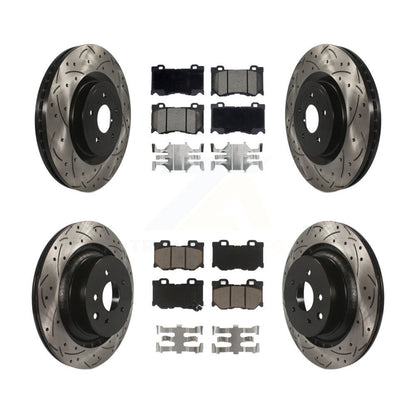 [Avant + Arrière] Kit de disque (percé rainuré revêtu) et plaquette (céramique) de frein pour INFINITI G37 Nissan 370Z Q60 Z KDC-100579