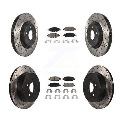 [Avant + Arrière] Kit de disque (percé rainuré revêtu) et plaquette (céramique) de frein pour Nissan Pathfinder Murano INFINITI QX60 JX35 KDC-100580