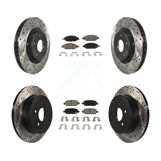 [Avant + Arrière] Kit de disque (percé rainuré revêtu) et plaquette (céramique) de frein pour Nissan Pathfinder Murano INFINITI QX60 JX35 KDC-100580