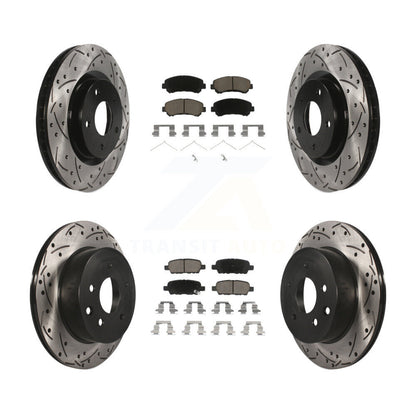 [Avant + Arrière] Kit de disque (percé rainuré revêtu) et plaquette (céramique) de frein pour Nissan Rogue Select KDC-100582
