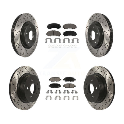 [Avant + Arrière] Kit de disque (percé rainuré revêtu) et plaquette (céramique) de frein pour 2016-2017 INFINITI QX50 KDC-100583