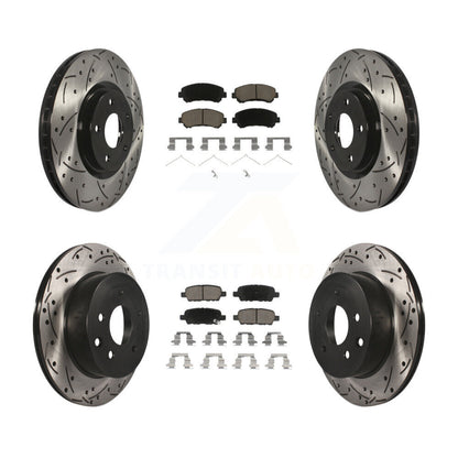 [Avant + Arrière] Kit de disque (percé rainuré revêtu) et plaquette (céramique) de frein pour 2014-2017 Nissan Juke Nismo RS KDC-100590