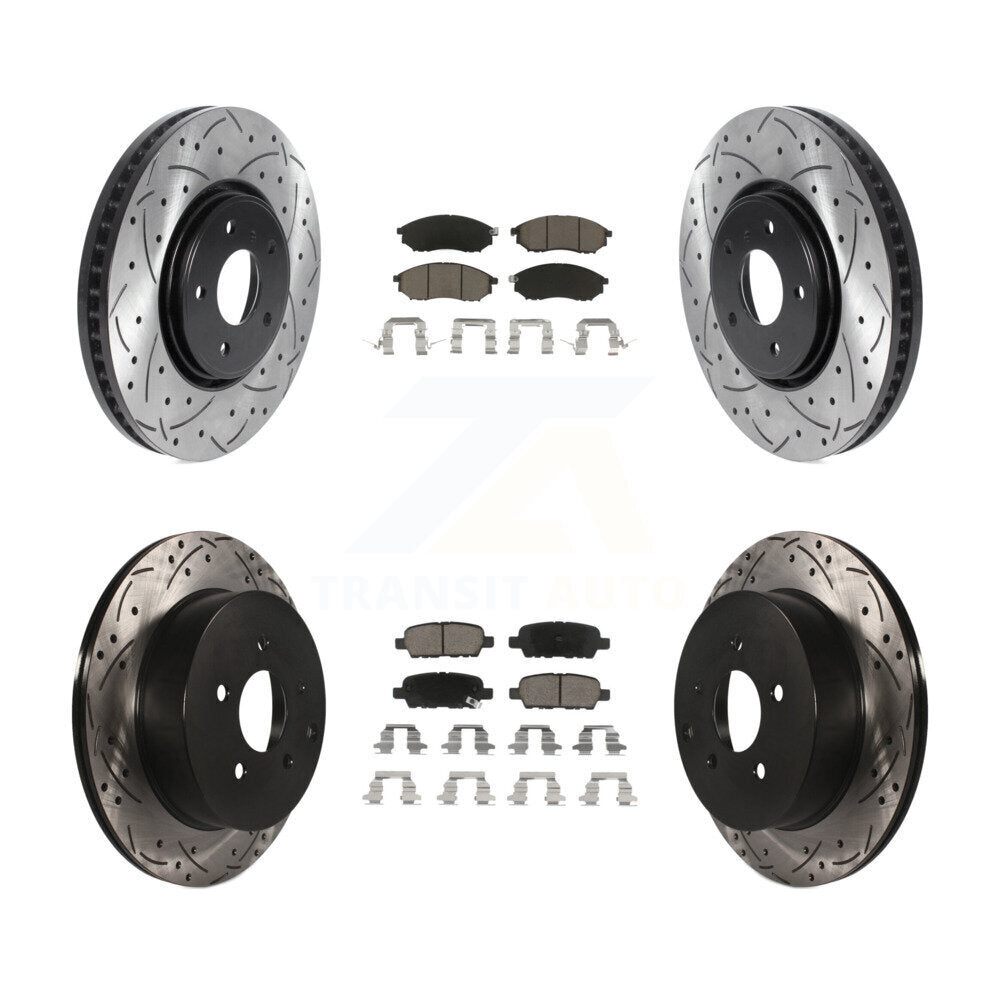 [Avant + Arrière] Kit de disque (percé rainuré revêtu) et plaquette (céramique) de frein pour INFINITI FX35 FX37 QX70 FX45 KDC-100591
