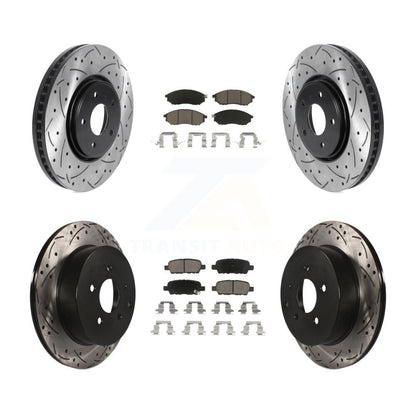 [Avant + Arrière] Kit de disque (percé rainuré revêtu) et plaquette (céramique) de frein pour INFINITI FX35 FX37 QX70 FX45 KDC-100591