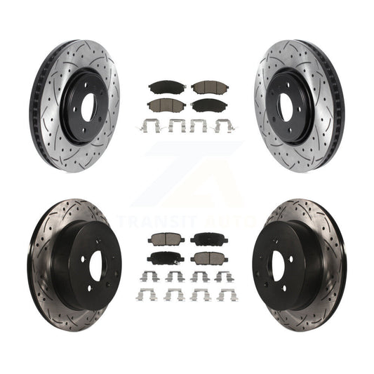[Avant + Arrière] Kit de disque (percé rainuré revêtu) et plaquette (céramique) de frein pour INFINITI FX35 FX37 QX70 FX45 KDC-100591