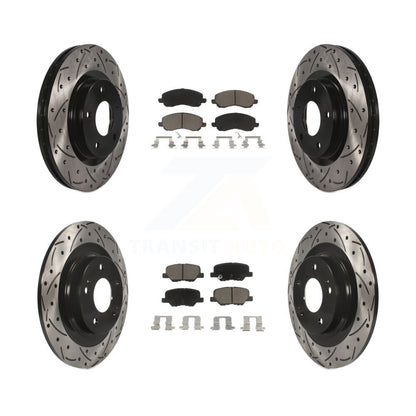 [Avant + Arrière] Kit de disque (percé rainuré revêtu) et plaquette (céramique) de frein pour Mitsubishi Outlander Sport RVR KDC-100603