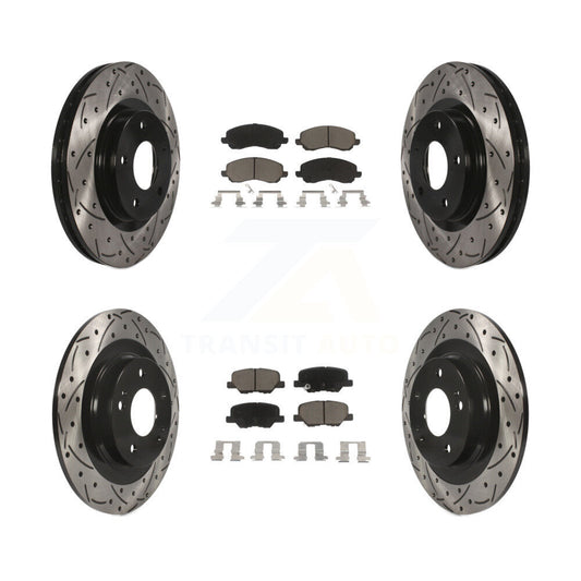 [Avant + Arrière] Kit de disque (percé rainuré revêtu) et plaquette (céramique) de frein pour Mitsubishi Outlander Sport RVR KDC-100603