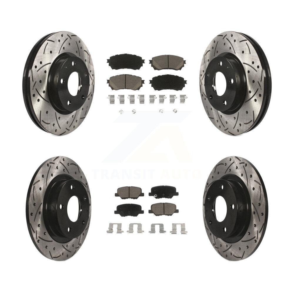 [Avant + Arrière] Kit de disque (percé rainuré revêtu) et plaquette (céramique) de frein pour Mazda 6 KDC-100604