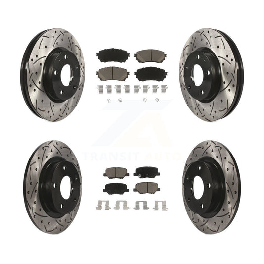 [Avant + Arrière] Kit de disque (percé rainuré revêtu) et plaquette (céramique) de frein pour Mazda 6 KDC-100604
