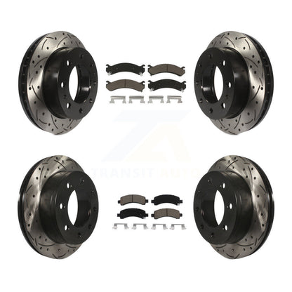 [Avant + Arrière] Kit de disque (percé rainuré revêtu) et plaquette (céramique) de frein pour Chevrolet Express 2500 GMC Savana KDC-100605
