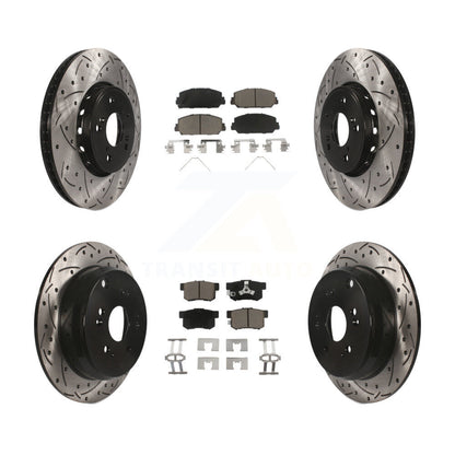 [Avant + Arrière] Kit de disque (percé rainuré revêtu) et plaquette (céramique) de frein pour 2013-2018 Acura RDX KDC-100610