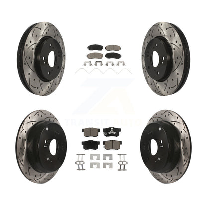 [Avant + Arrière] Kit de disque (percé rainuré revêtu) et plaquette (céramique) de frein pour 2012-2016 Honda CR-V AWD KDC-100612