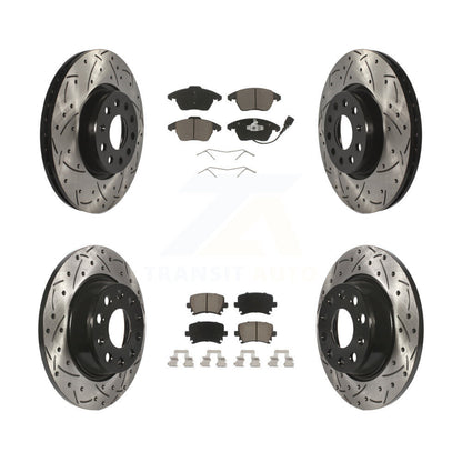 [Avant + Arrière] Kit de disque (percé rainuré revêtu) et plaquette (céramique) de frein pour Volkswagen CC GTI Passat Audi A3 Quattro KDC-100617