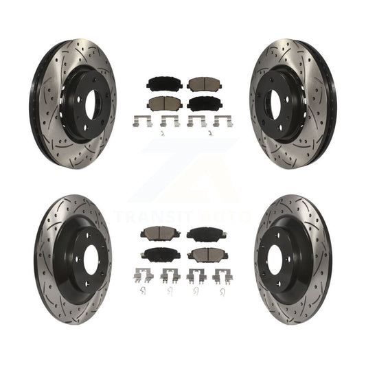 [Avant + Arrière] Kit de disque (percé rainuré revêtu) et plaquette (céramique) de frein pour Mazda CX-5 KDC-100624