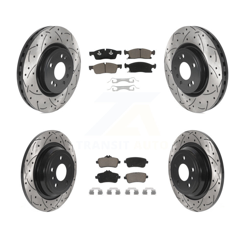 [Avant + Arrière] Kit de disque (percé rainuré revêtu) et plaquette (céramique) de frein pour Mercedes-Benz ML350 GLE350 ML250 GLE300d KDC-100637