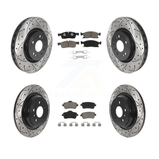 [Avant + Arrière] Kit de disque (percé rainuré revêtu) et plaquette (céramique) de frein pour Mercedes-Benz ML350 GLE350 ML250 GLE300d KDC-100637