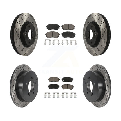[Avant + Arrière] Kit de disque (percé rainuré revêtu) et plaquette (céramique) de frein pour Hyundai Tucson Kia Sportage KDC-100647