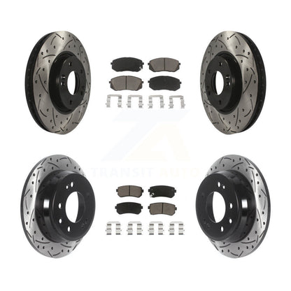 [Avant + Arrière] Kit de disque (percé rainuré revêtu) et plaquette (céramique) de frein pour Kia Sportage Hyundai Tucson KDC-100648