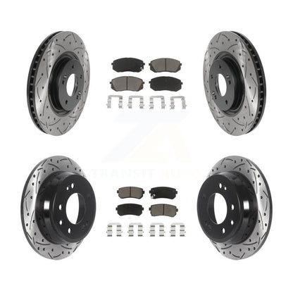 [Avant + Arrière] Kit de disque (percé rainuré revêtu) et plaquette (céramique) de frein pour 2015 Hyundai Tucson FWD avec FUEL CELL EV (FCEV) engine KDC-100649