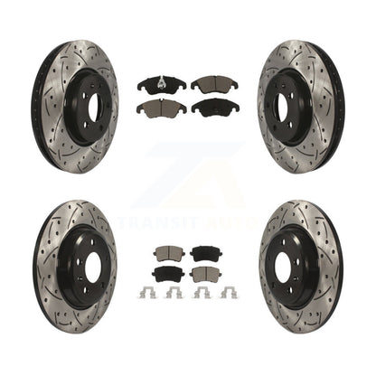 [Avant + Arrière] Kit de disque (percé rainuré revêtu) et plaquette (céramique) de frein pour Audi A4 Q5 A5 Quattro allroad KDC-100659