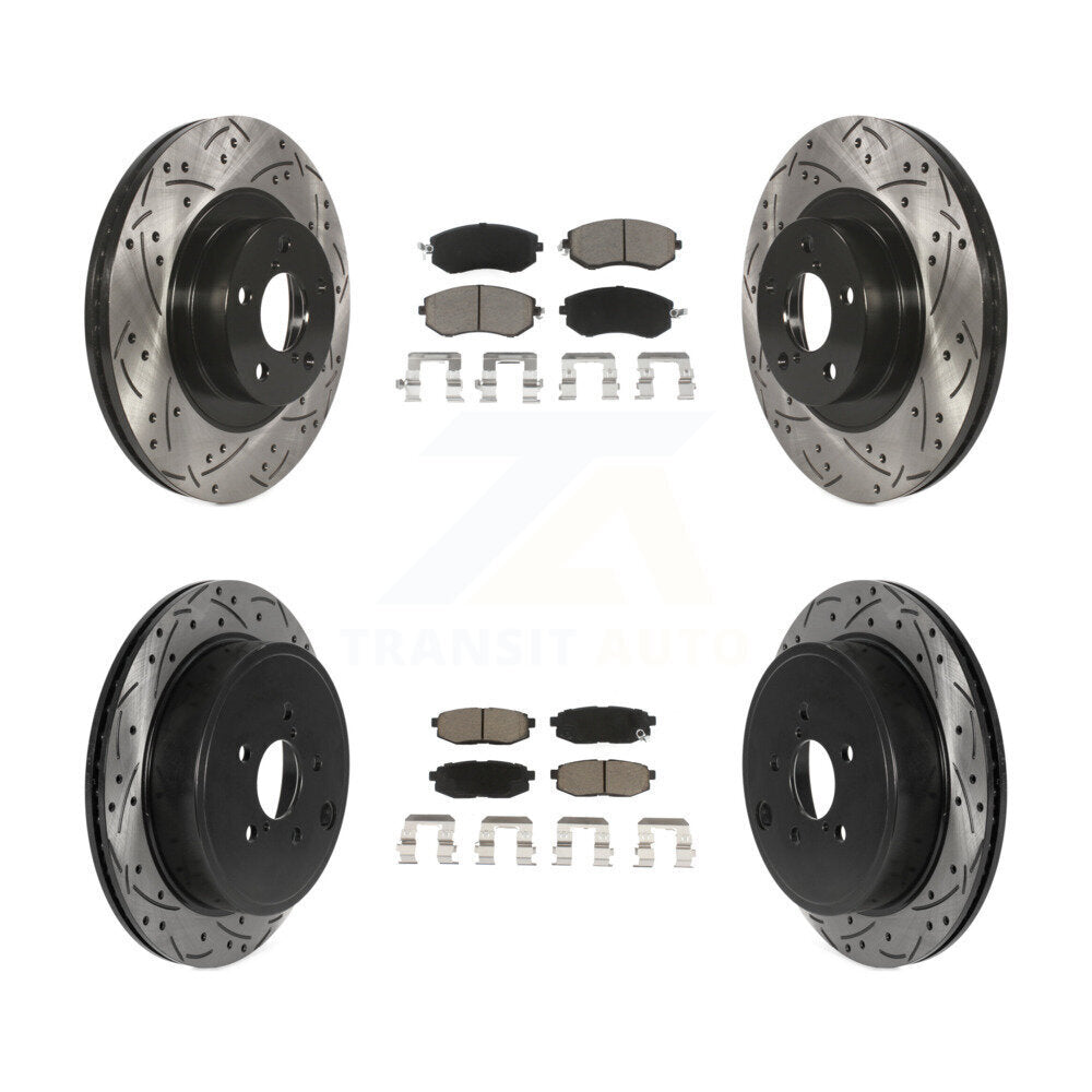 [Avant + Arrière] Kit de disque (percé rainuré revêtu) et plaquette (céramique) de frein pour Toyota 86 Subaru BRZ KDC-100662