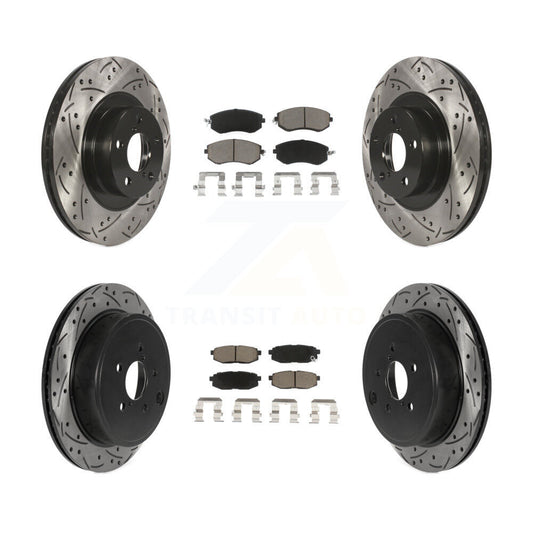 [Avant + Arrière] Kit de disque (percé rainuré revêtu) et plaquette (céramique) de frein pour Toyota 86 Subaru BRZ KDC-100662